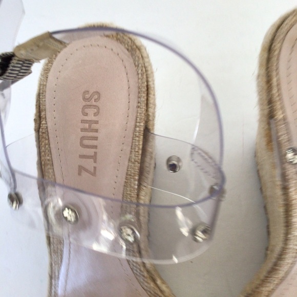 SCHUTZ ROPE WEDGES WITH CLEAR STRAPS SIZE 7.5 - Picture 14 of 15